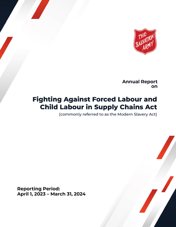 Front cover of Modern Slavery Act Report PDF